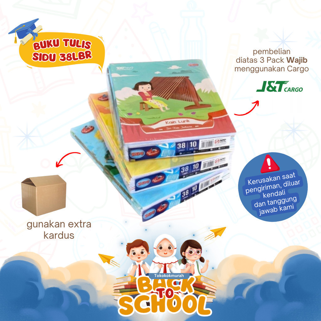 

BUKU TULIS SIDU / VISION 38 LEMBAR PER PACK 10 PCS