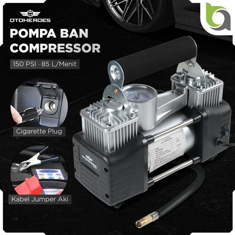 OTOHEROES Pompa Ban Compressor Double Cylinder 12V 150 PSI - 628-4X4