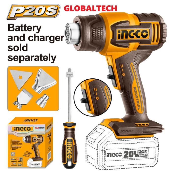 INGCO HGLI2006 MESIN HEAT GUN 20V CORDLESS HEAT GUN HOT GUN