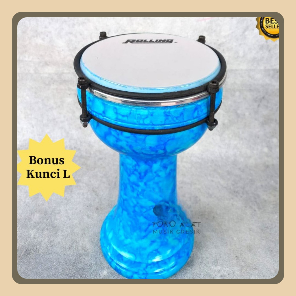 Darbuka Anak 6 Inch Kayu Mahoni Warna Menarik