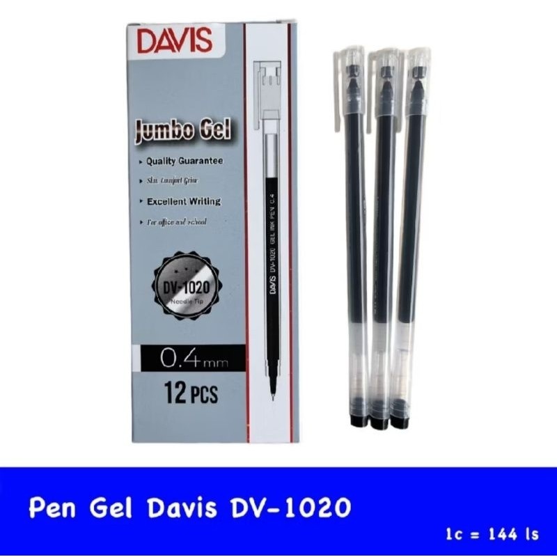 

(1Pcs) Pulpen Davis DV-1020 0.4mm Gel Ink Pen Davis Ballpoint Gel Bolpen Gel