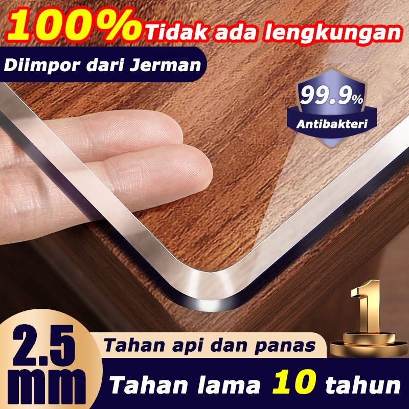 【Ukuran dapat disesuaikan】Taplak Meja Plastik Mika PVC Ketebalan 2.5Mm Bebas Warp Bahan Mika Plastik