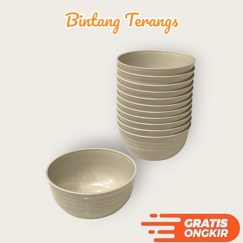 [ 12 pcs ] Mangkok Semi Melamin Ramah Lingkungan Anti Pecah Bowl Mangkuk Bakso Mie ayam Jago