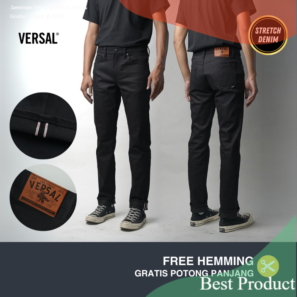 Versal-Blackjack 13oz Selvedge Accent Denim(Ready Stock)/ bigsize BIgsize super jumbo
