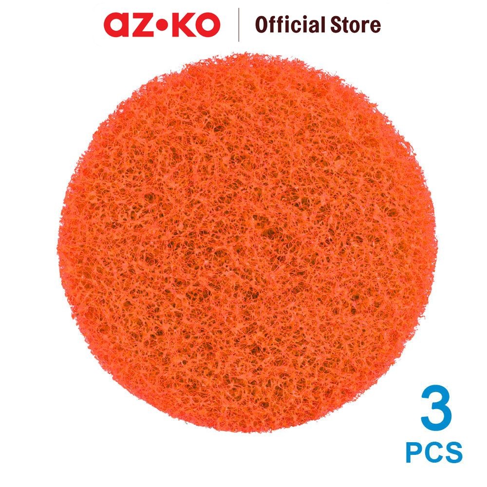 AZKO Tactix Set Scrub Pad Soft 12.5 cm 3 Pcs - Merah Part Busa Penggosok Mesin Poles Aksesoris Foam 