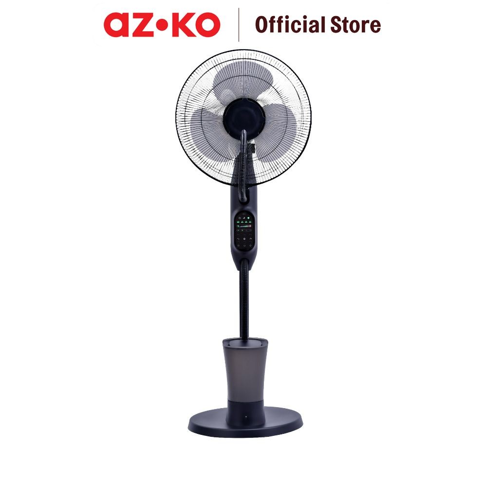 AZKO Krisbow 16 inci Kipas Angin Lantai Uap 75 watt - Hitam Standing Misty Fan Kipas Air Semprot Kab