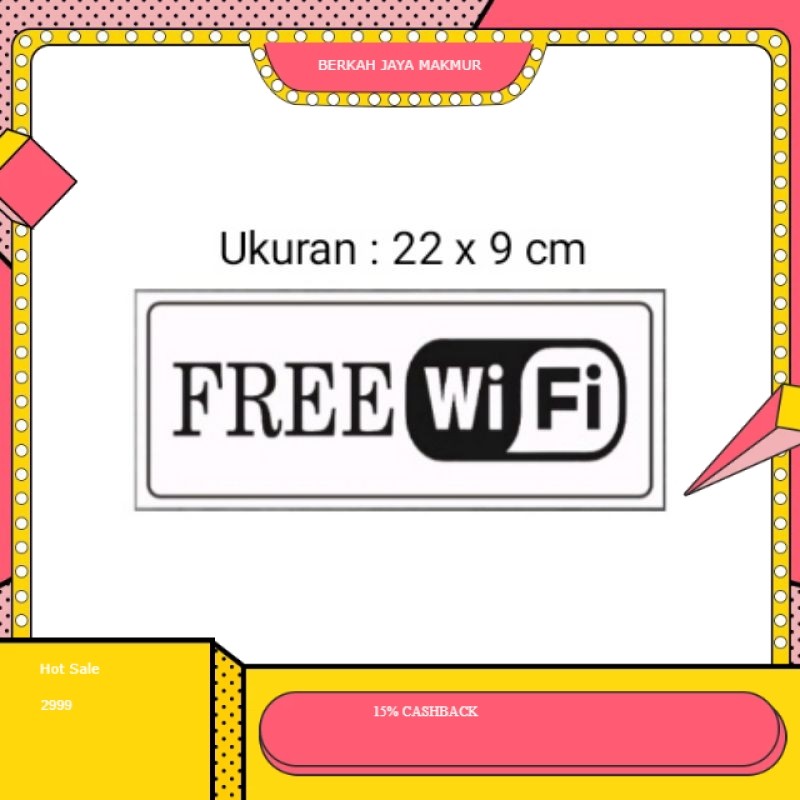 

stiker Sign " FREE WI-FI" Sign label sticker tulisan logo free wi-fi
