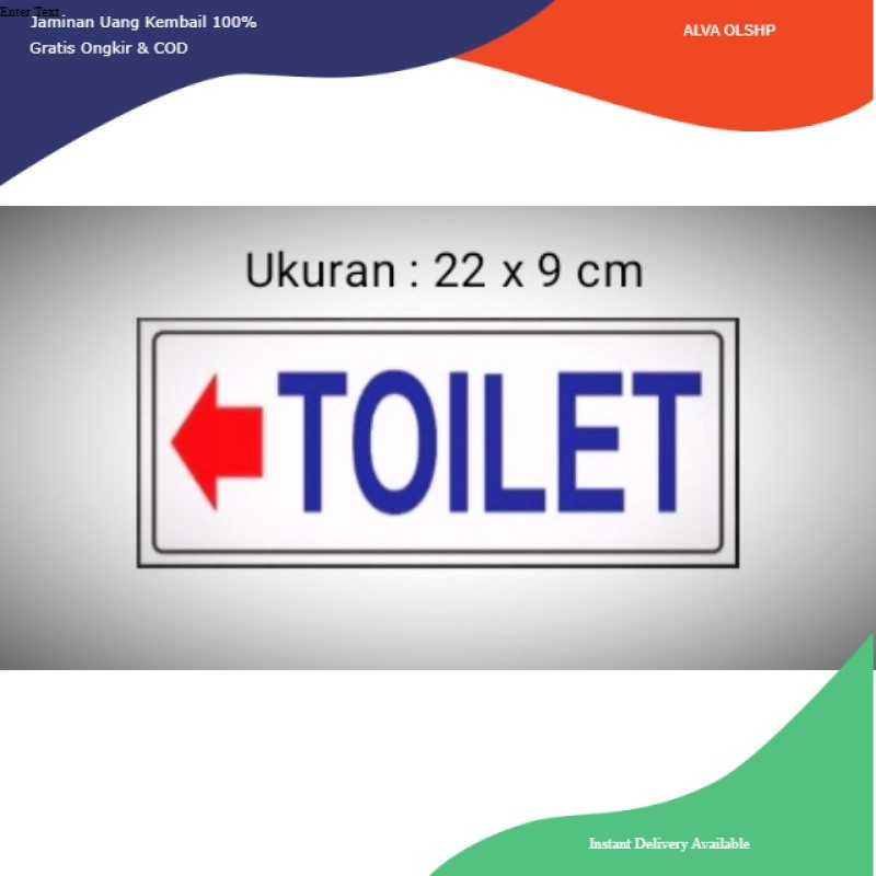 

stiker Petunjuk Toilet, Sign label sticker penunjuk Toilet anti air