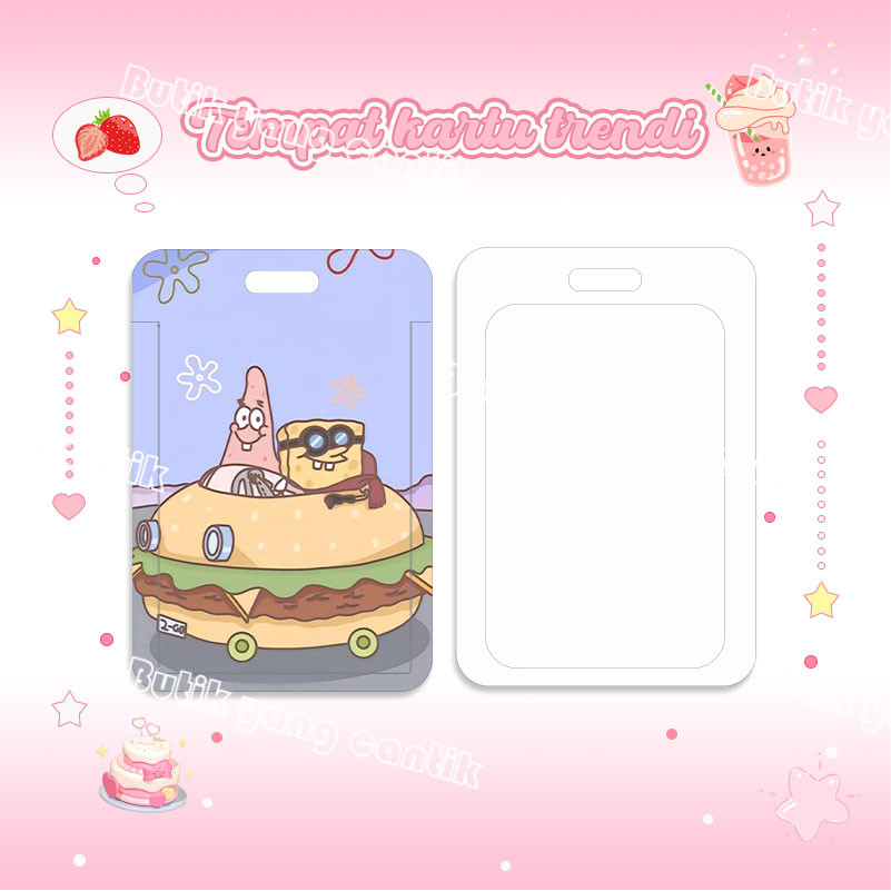 

ID Card Holder,Tempat kartu Kawaii Patrick Star/SpongeBob SquarePants, cocok untuk kantor/sekolah, kartu pelajar/kartu transportasi, kartu akses, KTP, Flazz, kartu kredit elektronik, dan uang elektronik.