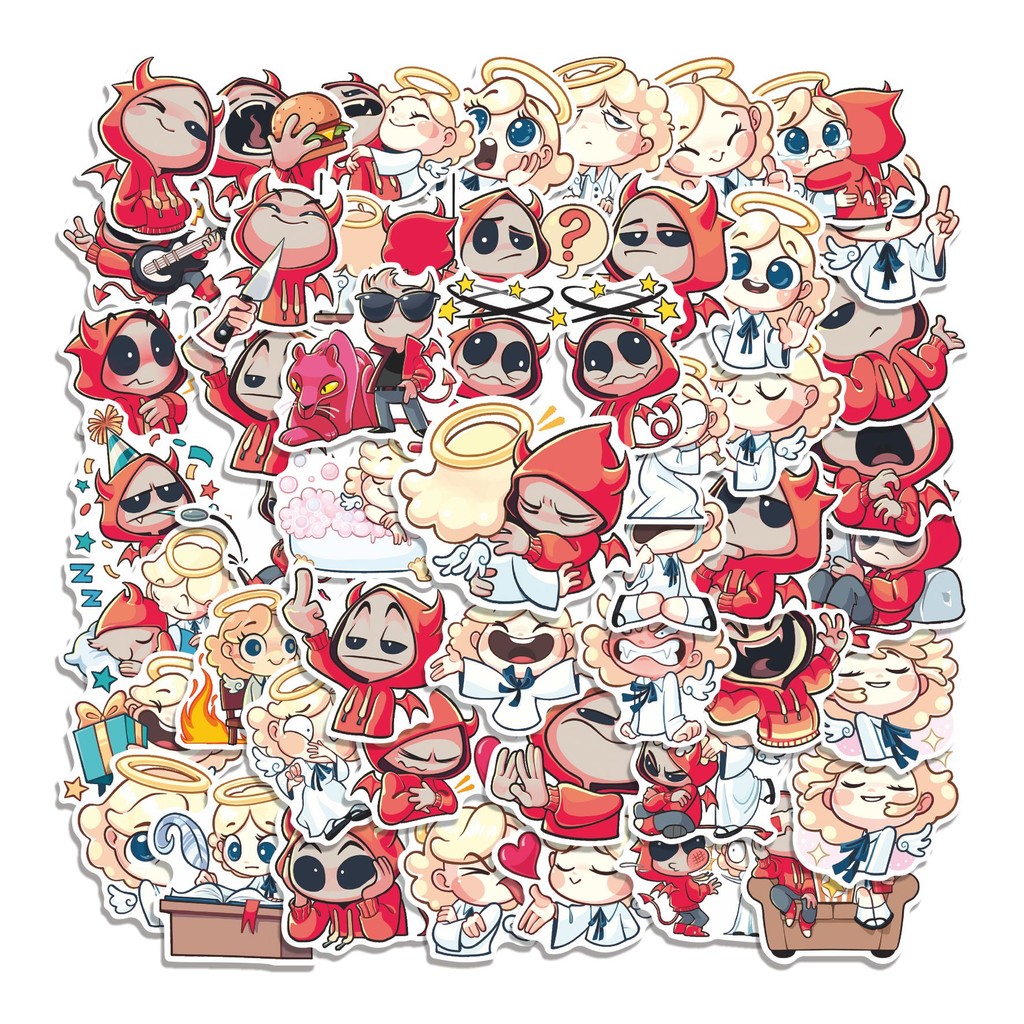 

COD 50 Pcs Stiker VK Nimbus & Horns Lucu Anti Air Untuk Dekorasi Notebook Sepeda Skateboard Handphone DIY