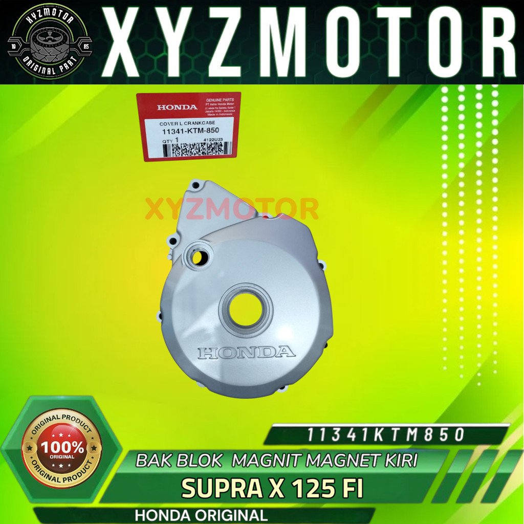 COVER CRANKCASE L BAK BLOK BLOCK MAGNIT MAGNET KIRI SUPRA X 125 FI INJEKSI HONDA 11341-KTM-850 ORI