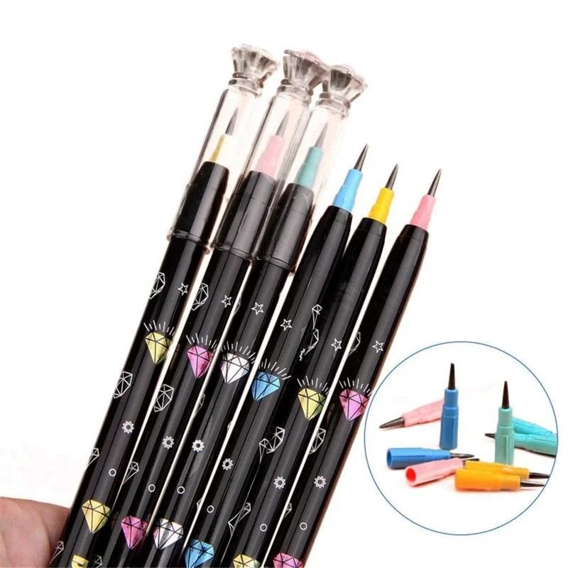 

4pcs Multi Head Pencils for Kids Non Sharpening Writing Children's Stationery HB Lead Students Writing Pens School Supplies