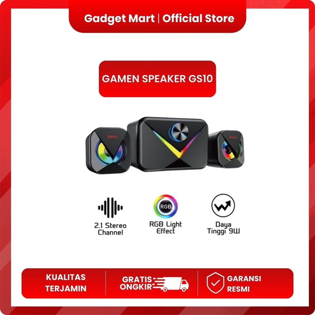 Speaker GAMEN GS10 RGB Gaming 2.1 Sound Cannel Subwoofer