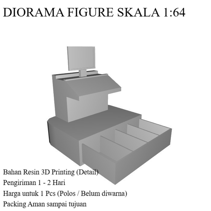 Diorama Hotwheels Mesin Cashier / Kasir M2 - Skala 1/64 Miniatur Diecast