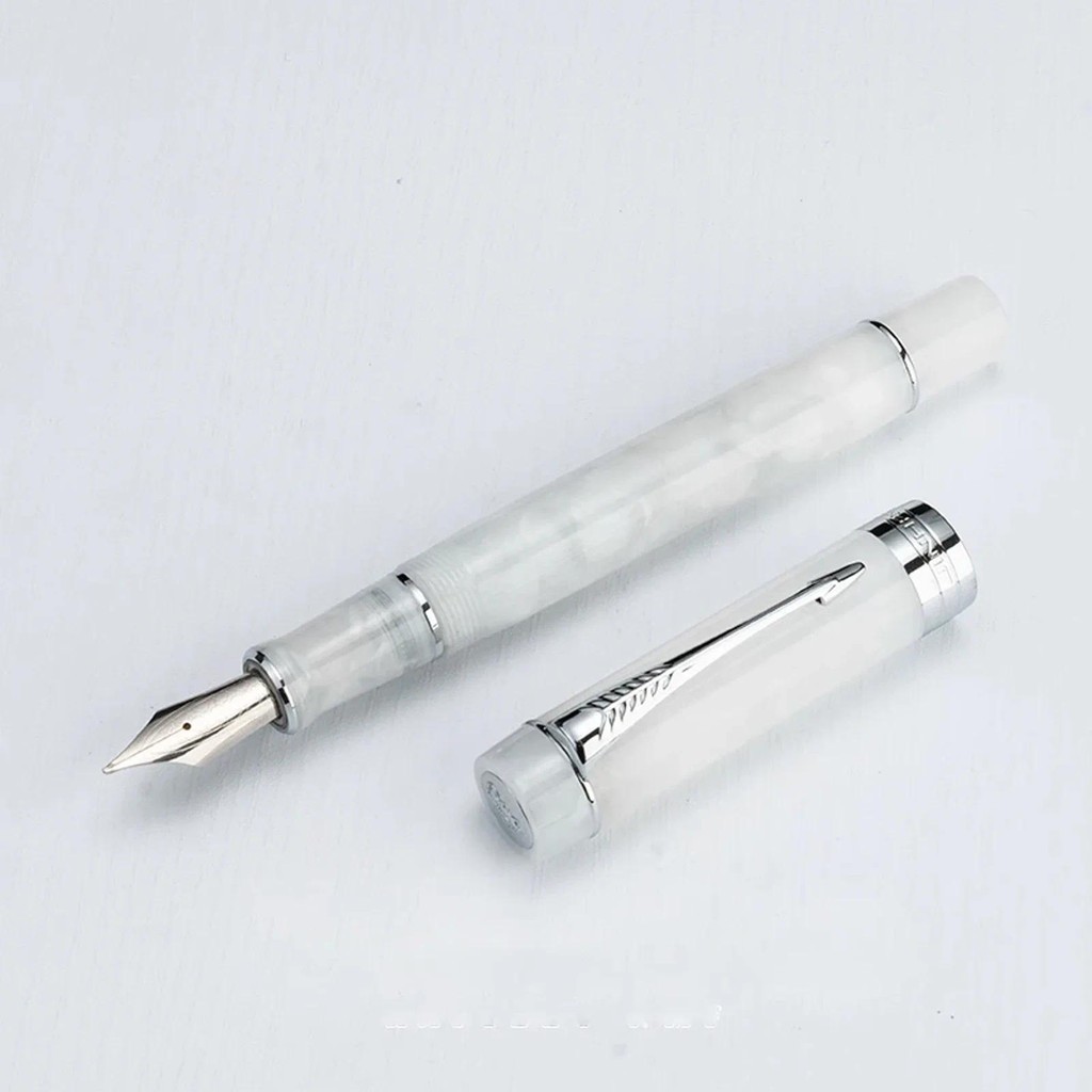 

Jinhao Century 100 Fountain Pen Silver Chrome Plated Ink Pen with long knife nib Business Office Signature gift pens Stationery