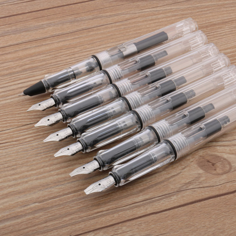 

1pc Duckbill Gothic parallel Fountain Pen transparent white art Flat Tip School Student Office Gifts Stationery ink pens