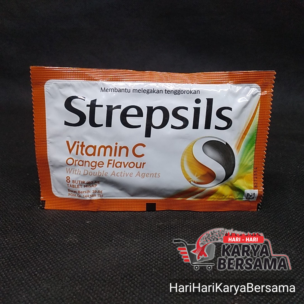 

MAKANAN RINGAN PERMEN STREPSILS ORANGE VITAMIN C 8'S X 2.6GR