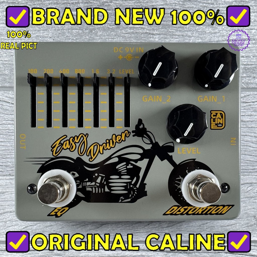 Efek Gitar Caline DCP-04 EASY DRIVER Distortion EQ Distorsi Equalizer Electric Guitar Pedal Effect  