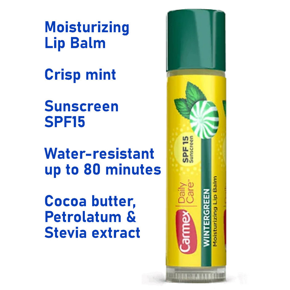 

Carmex Medicated Lip Balm Stick SPF15 USA | Lipbalm | Pelembab Bibir - WINTERGREEN