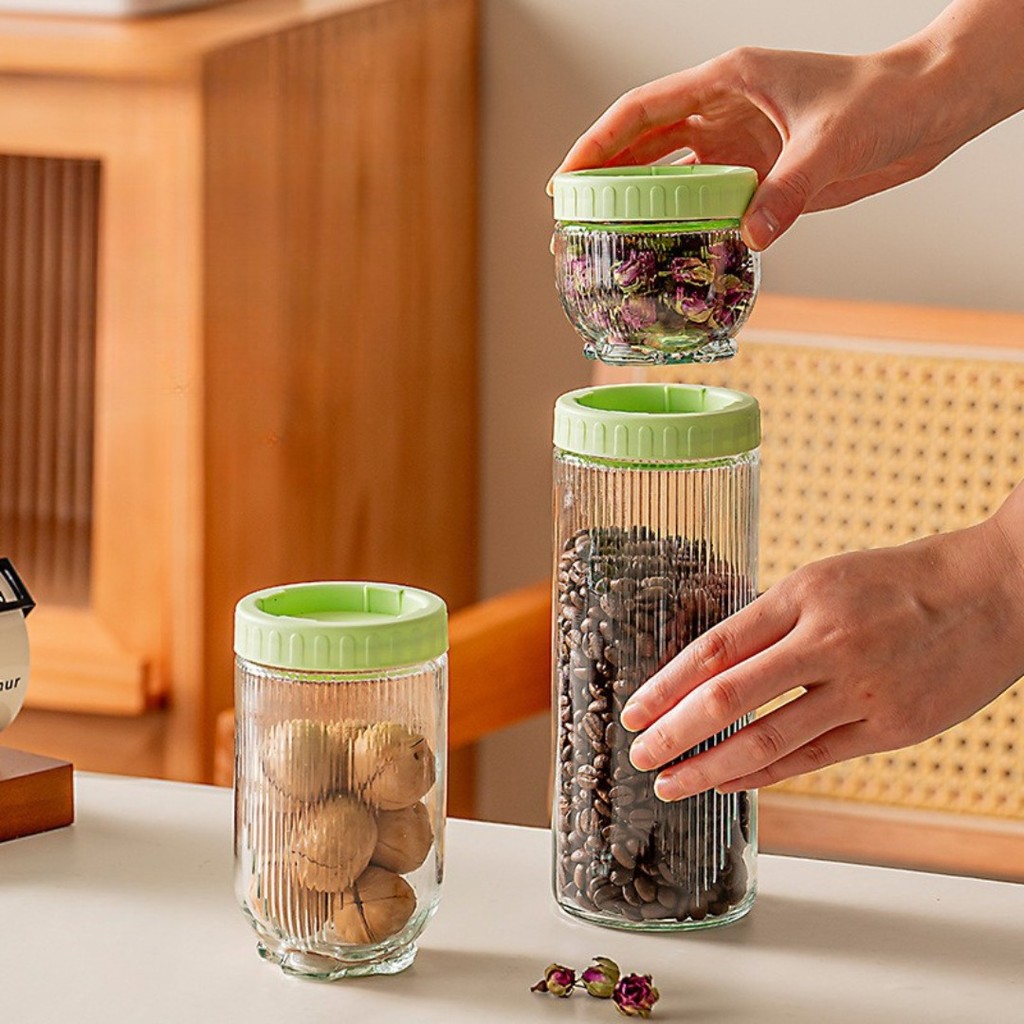 SMJ - Toples Kue Lebaran Toples Kaca Hazel 1 Set Isi 3 pcs Toples Kaca Bening Kue Kering Bahan Premi