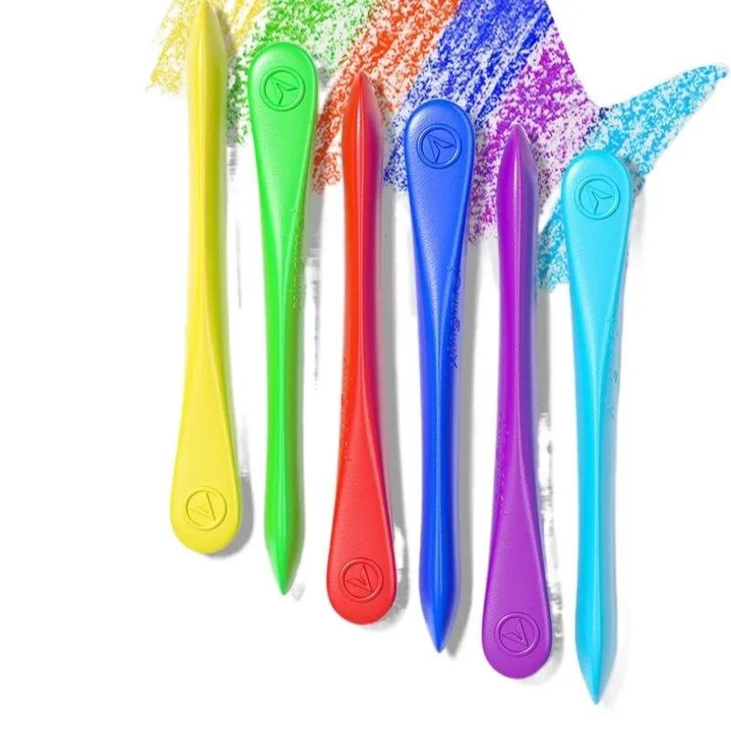 

12/18/24 Colors Dual-head Pastel Colorful Crayons Triangular Crayon Set Washable and Erasable Crayon Durable Graffiti Oil Stick