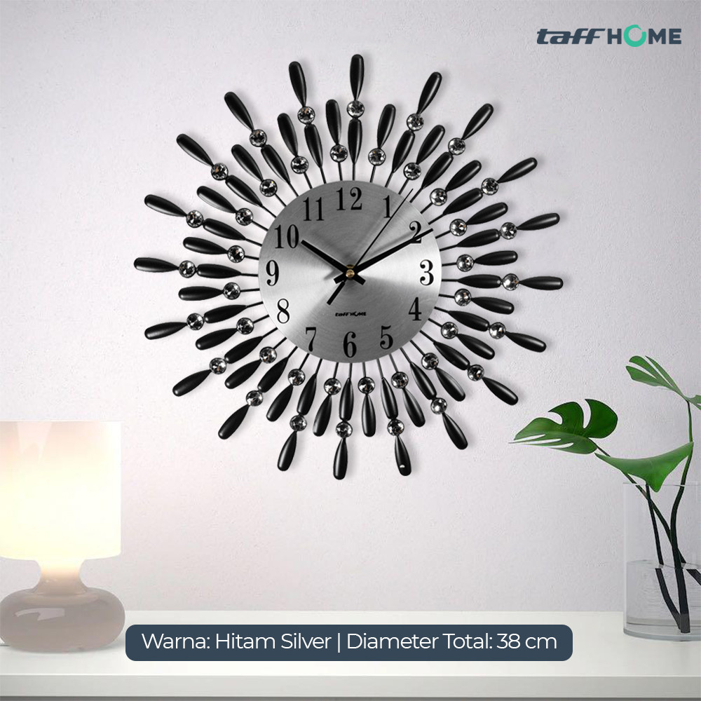 

- TaffHOME Jam Dinding 3D Quartz Clock Creative Luxury Diamond 38cm - H74 -