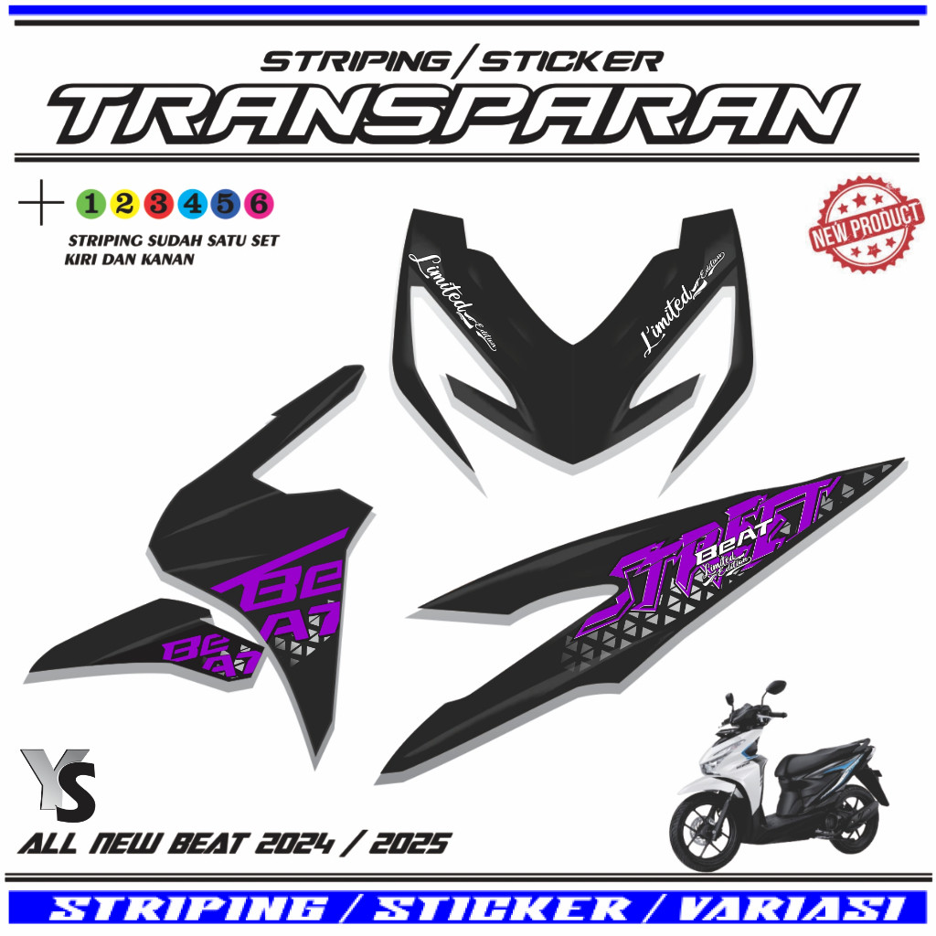 Sticker Variasi Stret Beat New 2024 2025 Smart Keyles Motif Striping Design Keren VARIASI MOTOR