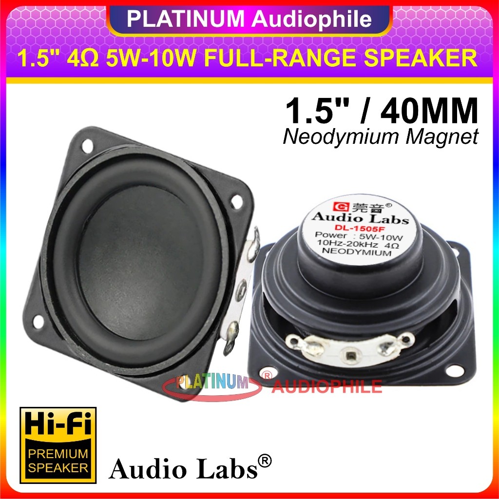 TERLARIS Speaker 1.5 inch Fullrange 4 ohm 5W-10W 40mm Hifi Speker Full range 1.5" Audiolabs DL-1505F
