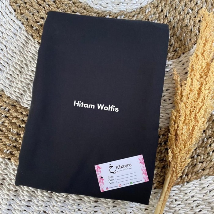 ☞Promo☜ Best Seller KHIMAR CUTTING V JUMBO BY KHAYRA MUSLIMAH - HITAM WOLFIS, M