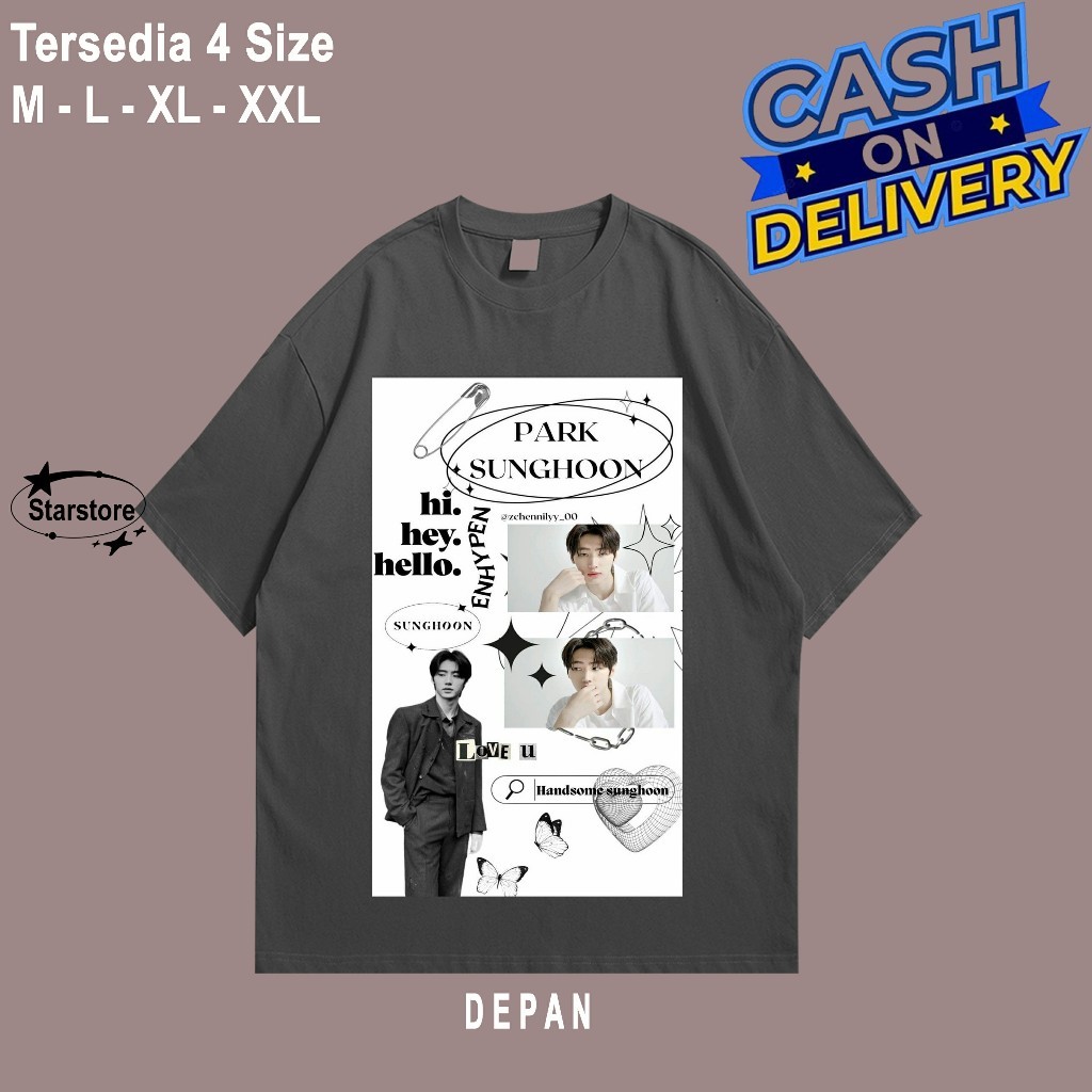 Baju Kaos Tshirt En Initial " SUNGHOON " Jake Sunoo Jungwon Niki JayHeeseung ENHYPEN Kaos Wanita Pri