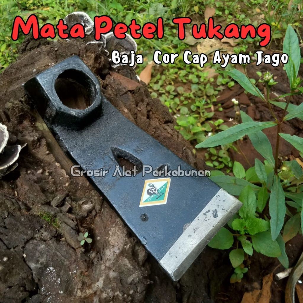 Petel Tukang Kayu Bahan Baja Cor Cap Ayam Jago - Petel Rimbas Cangkul Kayu Palu Dan Cabut Paku - Can