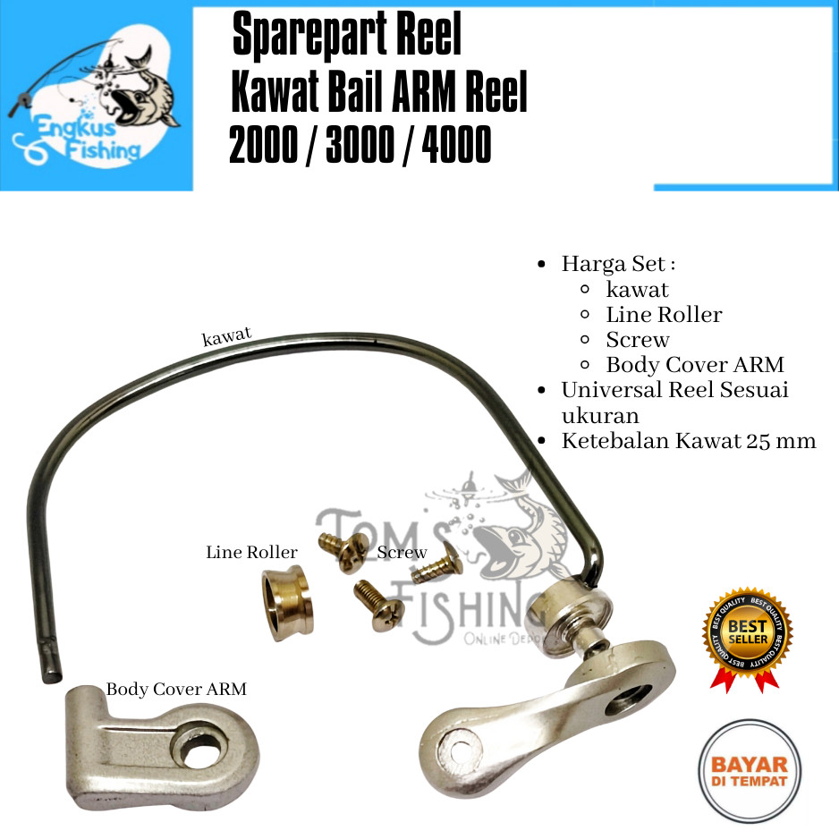 Sparepart Reel Kawat Bail ARM Set Xenon (1000 - 3000) Stainless Steel Anti Karat - Toms Fishing