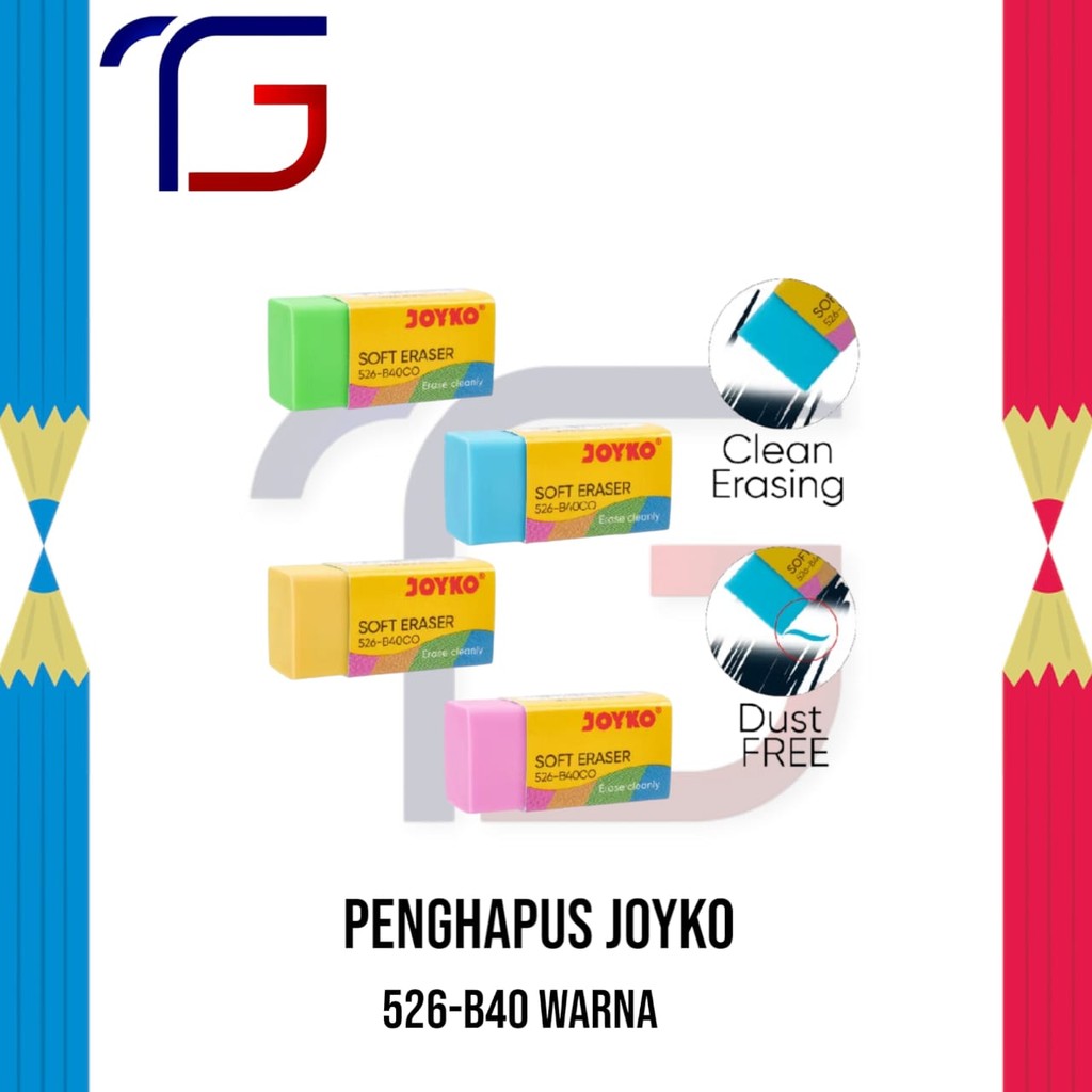 

PENGHAPUS PENSIL JOYKO 526 B40 Warna Pastel