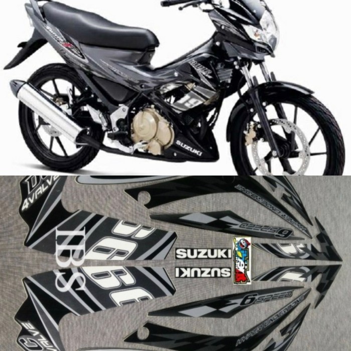 STRIPING LIS ORI SATRIA F FU HITAM 2012 POLET Stiker STIKER