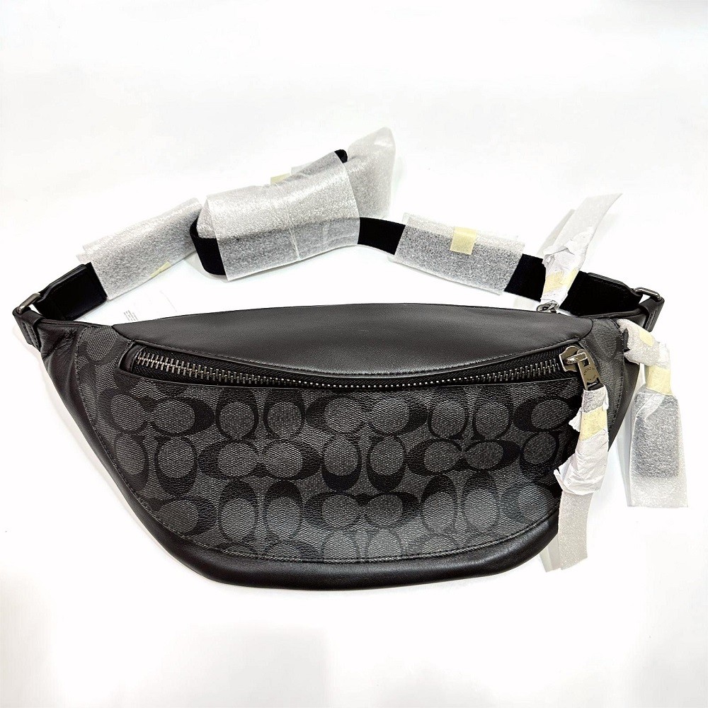 Coach Warren Graham Men's Belt Bag in Signature Black Charcoal