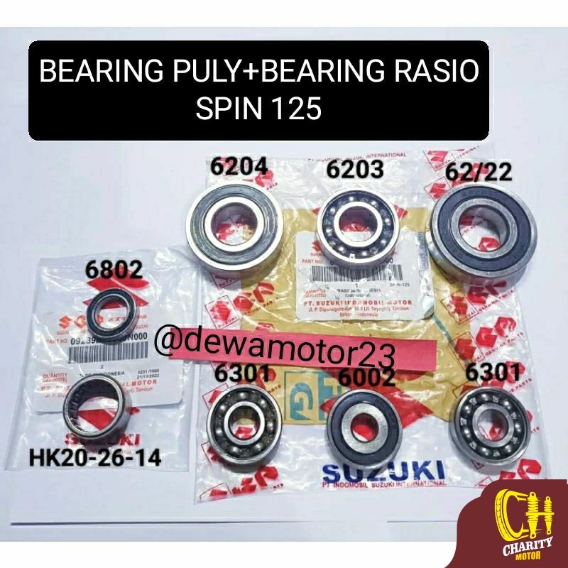 bearing rasio set spin 125+bearing puly plus bearing klaher bak blok cvt spin