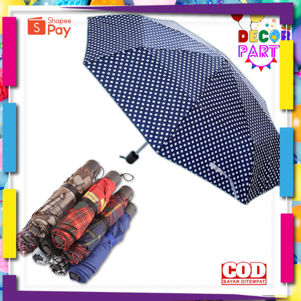 [PREMIUM ORIGINAL] DP Payung Lipat Motif Estetik Random Folding Umbrella Payung Lipat Motif Beragam 
