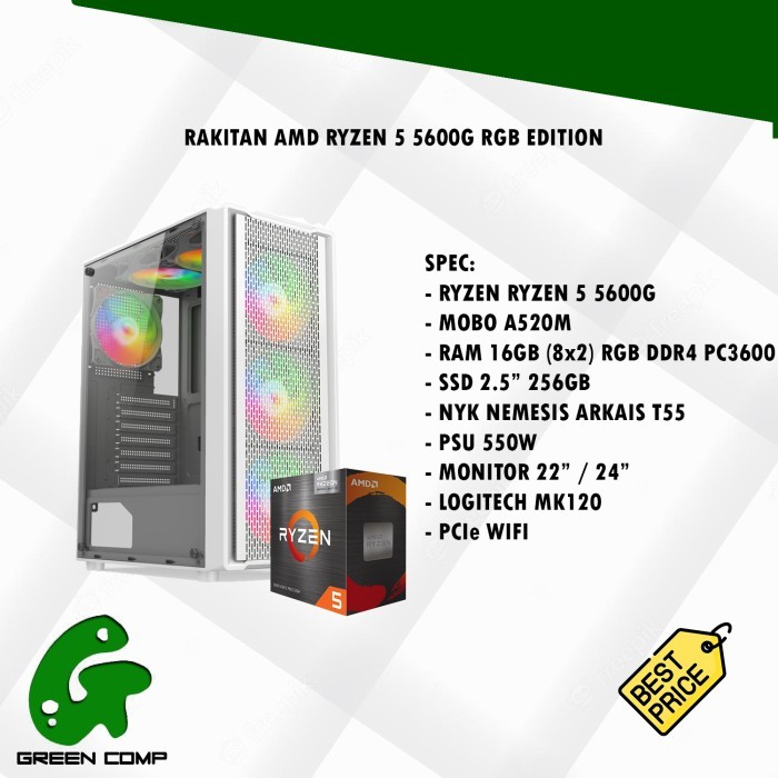 PAKET Rakitan PC AMD RYZEN 5 5600GT RGB EDITION