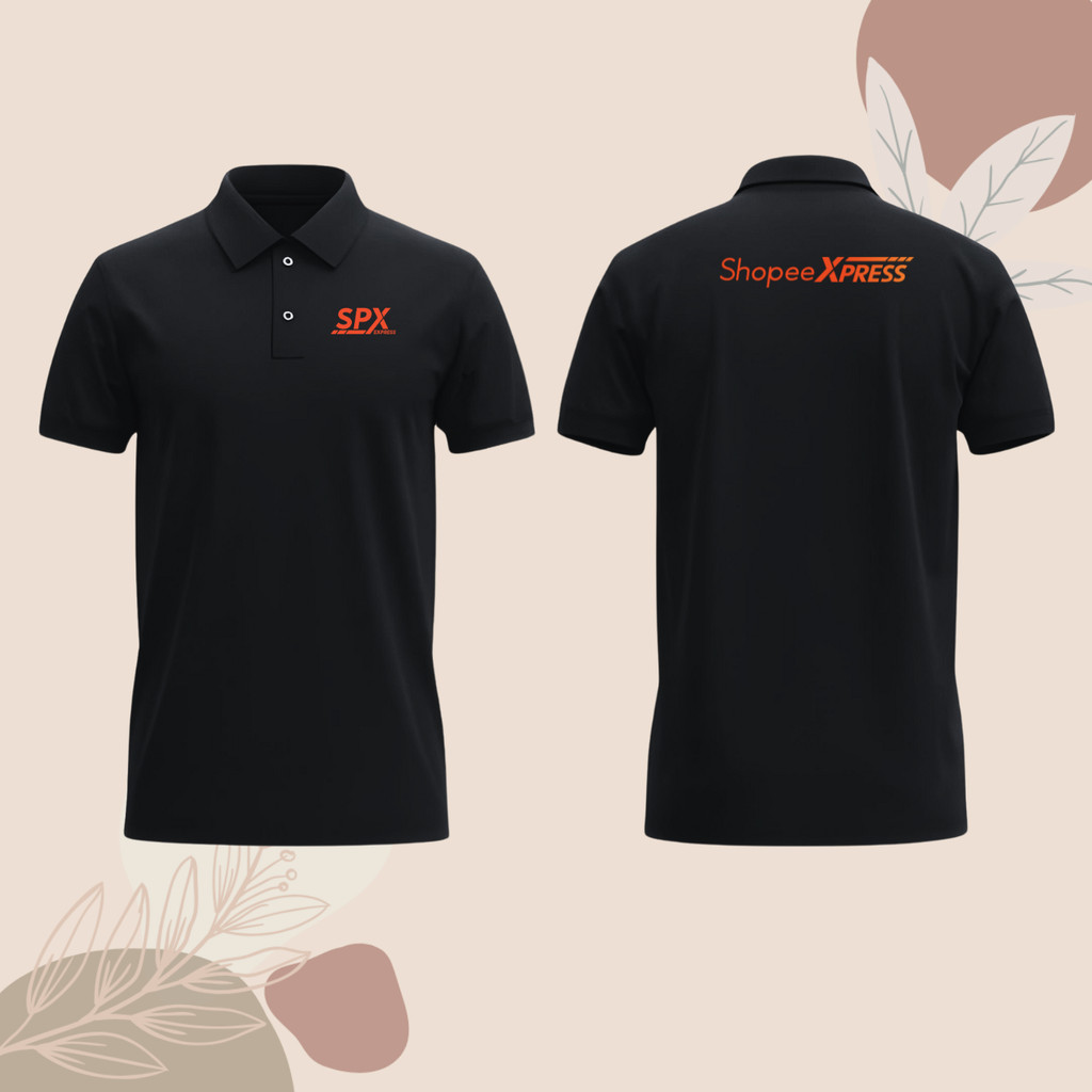 Baju Kaos Poloshirt Lengan Pendek Custom SABLON Logo SHOPEE EXPRESS - SPX FREE NAMA DAERAH Baju Kaos