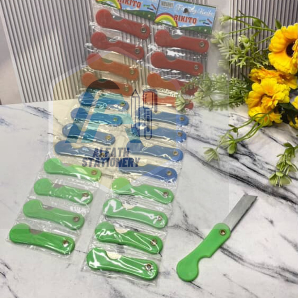 

Pimes Kecil 1renteng / 12 PCS SATU RENTENG Pisau Lipat Kecil Pemes Gagang Plastik Kecil