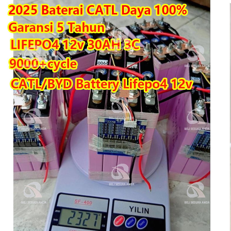 Homeyvibes Catl/Byd Battery Lifepo4 12V Bms 30Ah Baru Elektrik Baterai Lifepo4 12V 30Ah 3C (Baru