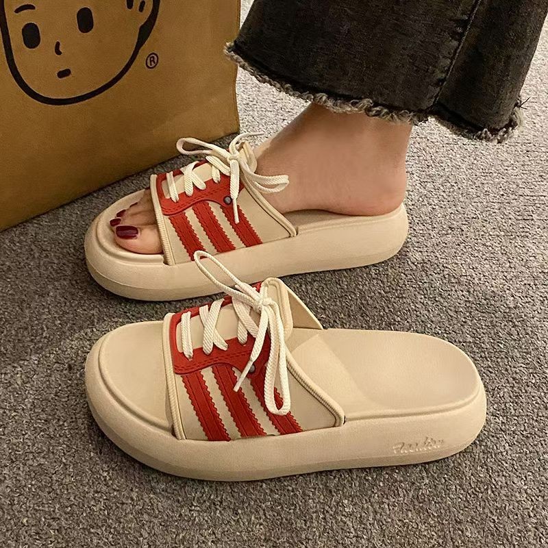 Premium Socany Sandal Selop Wanita Korea Flats Tebal Empuk Karet Eva Sandal Sepatur Bertali Anti