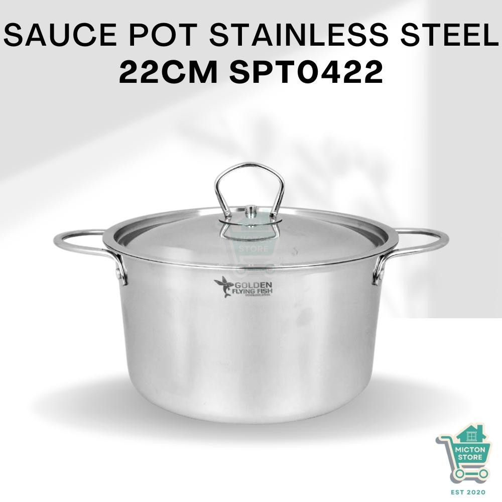 LUXTON Sauce Pot Tutup Stainless 22 cm SPT0422 Panci Saus Tutup Stainless Panci Rebus Tutup Stainles