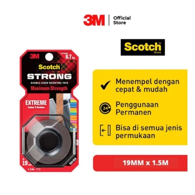

Scotch 3M Perekat Isolasi Extreme Mounting Tape 414-S19 19mm x 1.5m