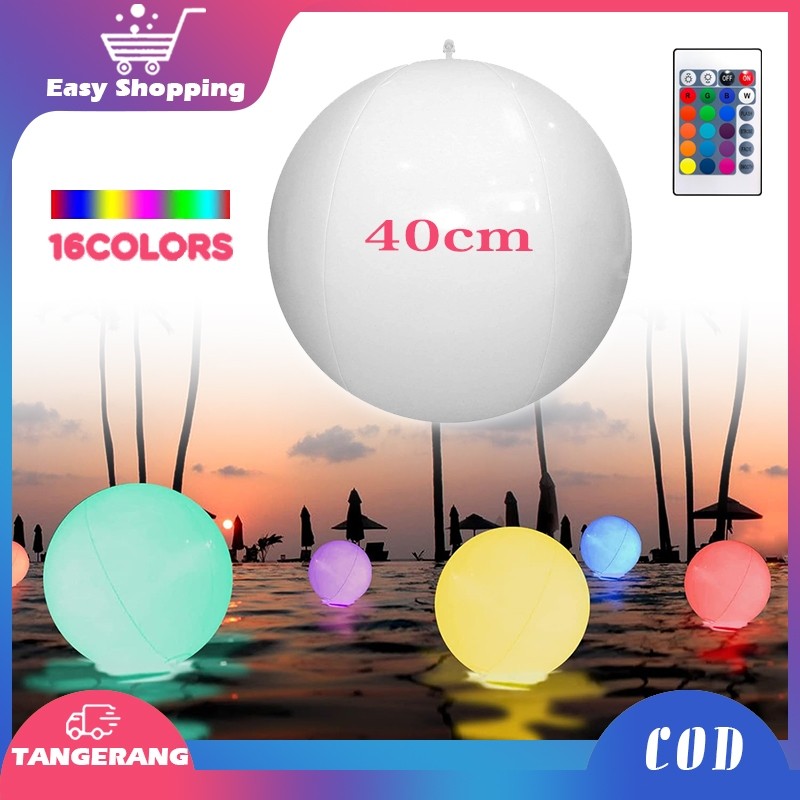 40cm Bola Pantai LED Beach Ball Bola Pantai Besar Bola Pantai Tiup Untuk Anak Dewasa Kolam Renang