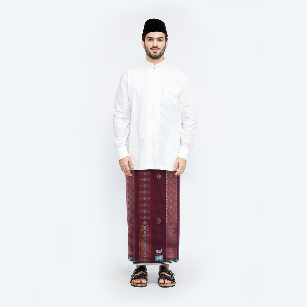 Sarung BHS Classic Silver Motif JGA Merah Hati