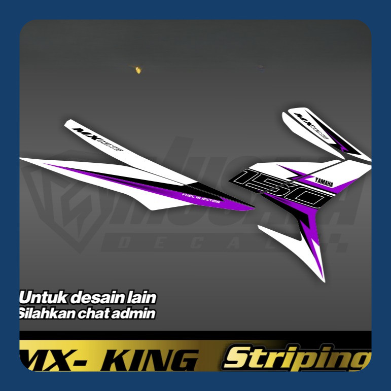 Stiker Striping Mx king hitam ungu hitam transparan uv glossy premium custom