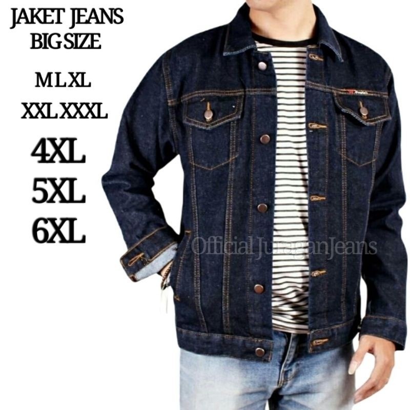 Hot Product Grs.Co Ready Jaket Jeans Denim Jumbo Big Size M L Xl Xxl Xxxl 4Xl 5Xl 6Xl Pria Cowok