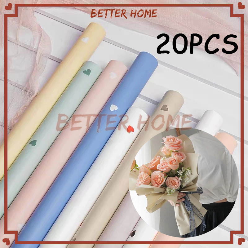 

20pcs Kertas Bunga Buket Love Kecil Flower Wrapping Paper Motif Love Mini Cellophane