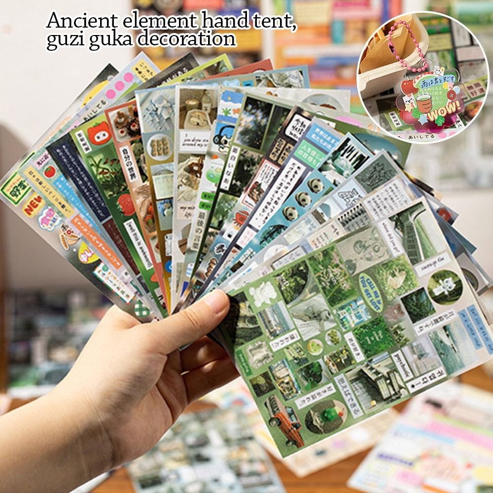 

30pcs/Set Die Cut Showa Scrapbook Decorative Stickers Ancient Dream Photo Frame Album Decor Laptop Photocard Sticker Book